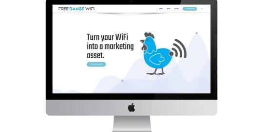 Free range wifi - - home page on screen