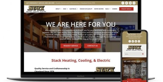 Stack Heating Cooling & Electric Optimized Website Design
