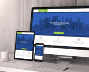 Web design on computer, tablet and phone.