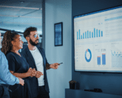 Group of people in front of board