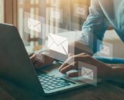 Email marketing concept, company sending many e-mails or digital newsletter to customers