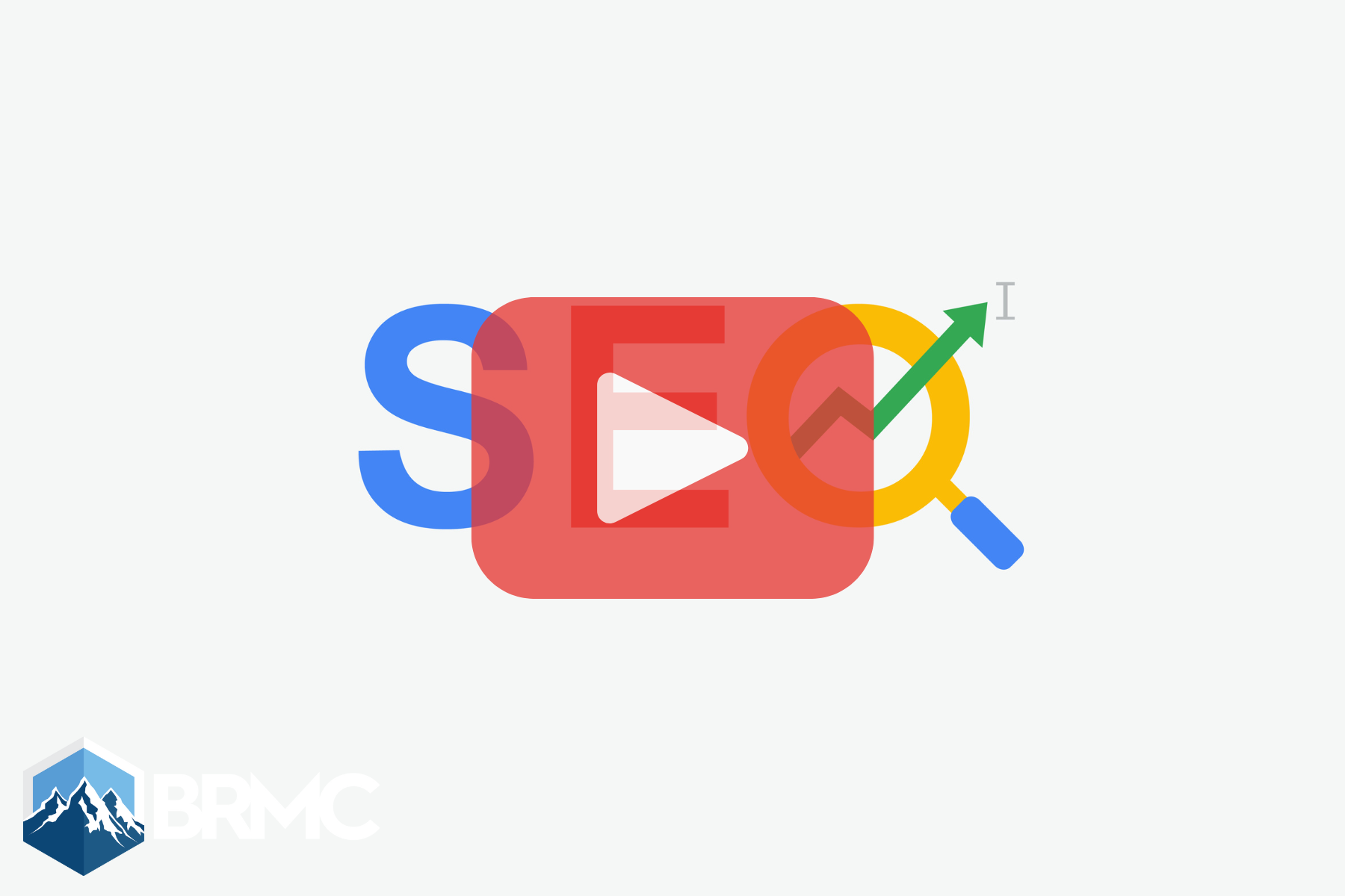 A graphic with the word "SEO" and a play button overlay, highlighting digital marketing and search engine optimization concepts.